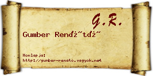 Gumber Renátó névjegykártya